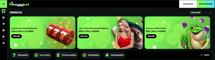 Froggybet - online casino met snelle uitbetaling