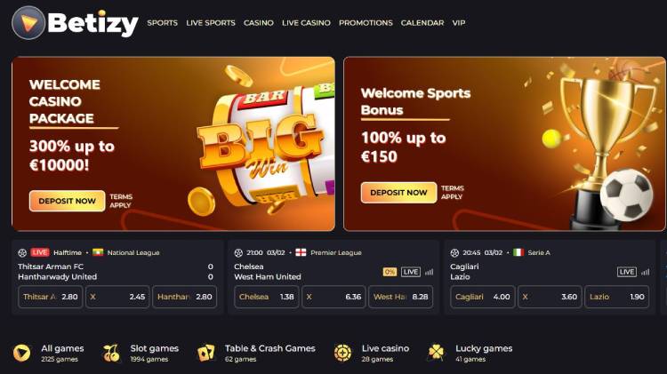 Betizy, beste online casino bonus