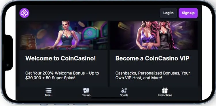 CoinCasino online casino mobile
